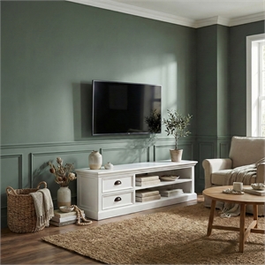 NovaSolo Halifax 71&quot Drawer TV Stand in Pure White