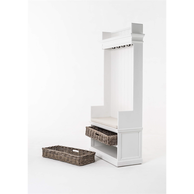 NovaSolo Halifax Hall Tree Wood in Pure White