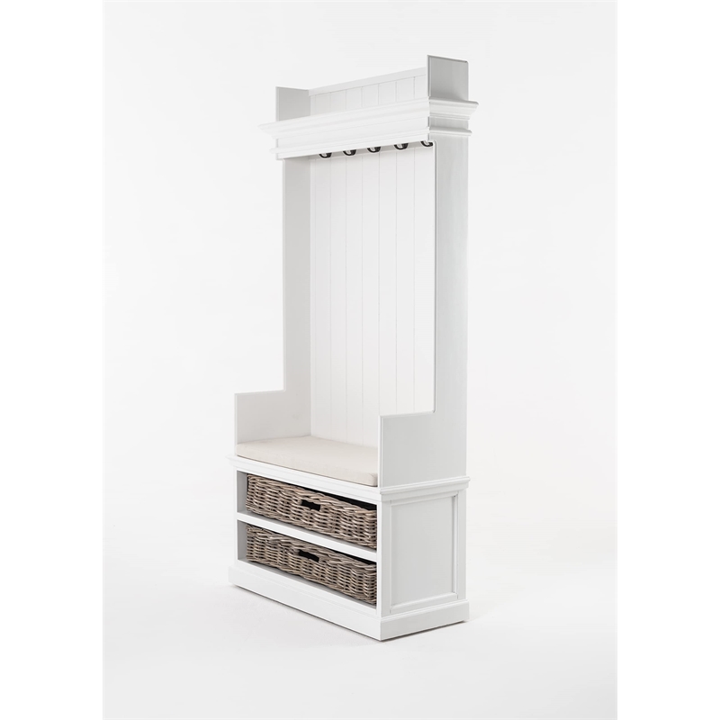 NovaSolo Halifax Hall Tree Wood in Pure White