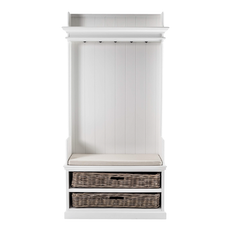 NovaSolo Halifax Hall Tree Wood in Pure White