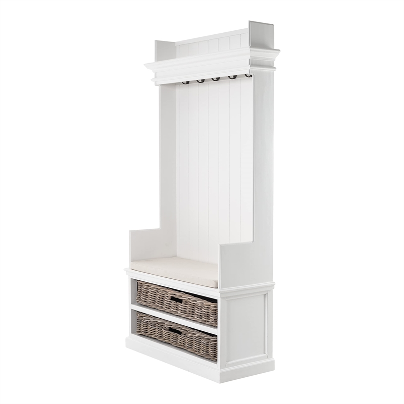 NovaSolo Halifax Hall Tree Wood in Pure White