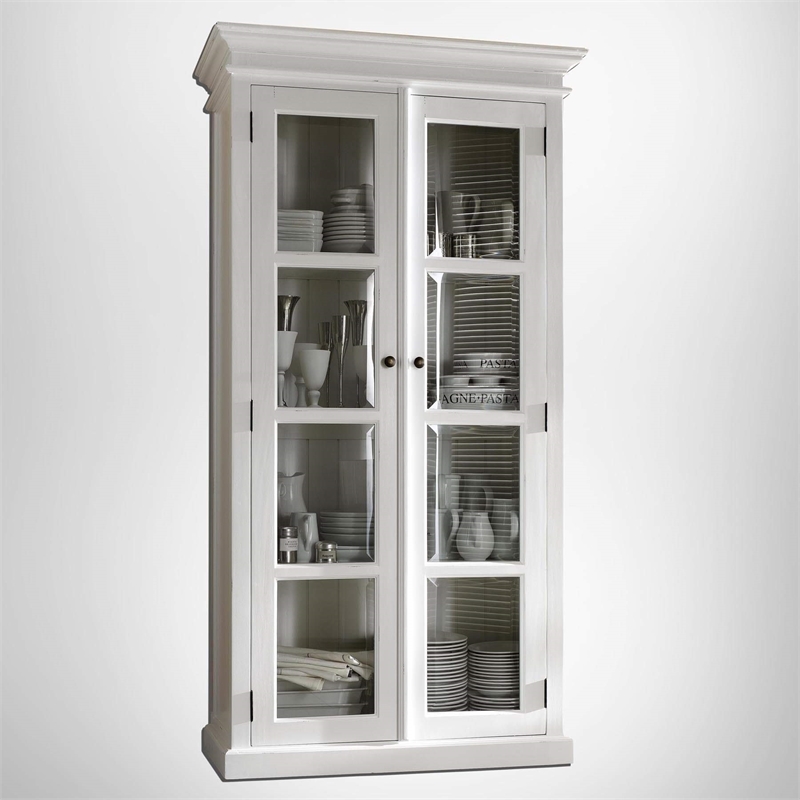 NovaSolo Halifax Curio Cabinet Wood in Pure White