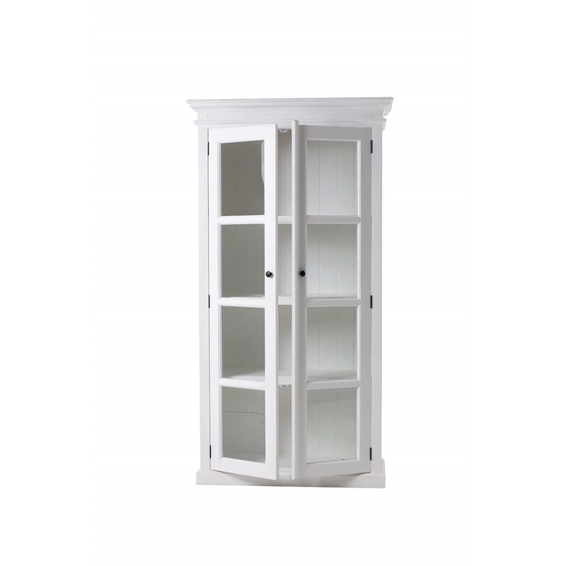 NovaSolo Halifax Curio Cabinet Wood in Pure White