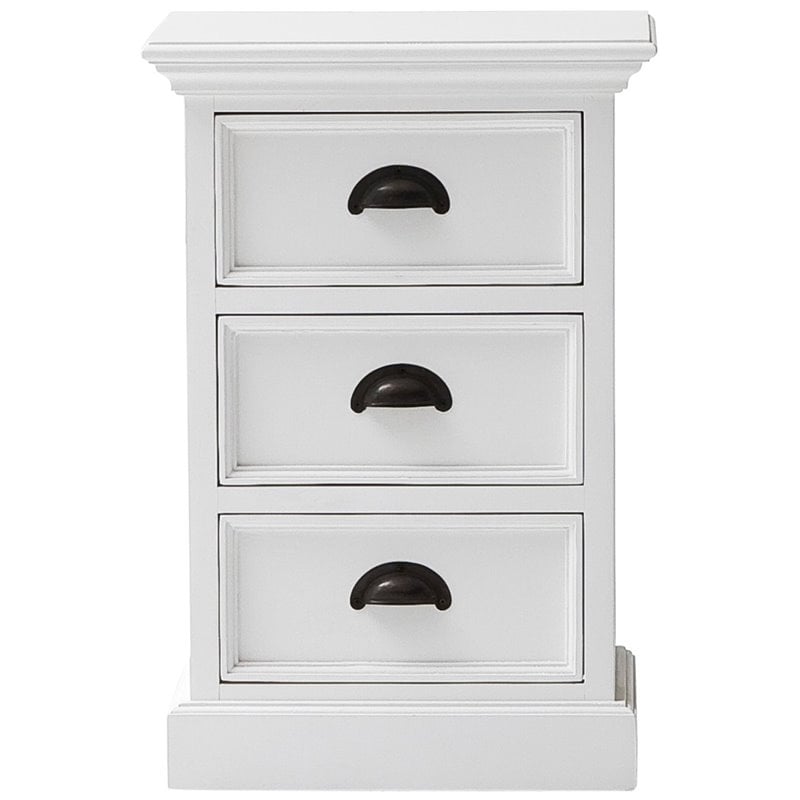 NovaSolo Halifax 3 Drawer Nightstand in Pure White