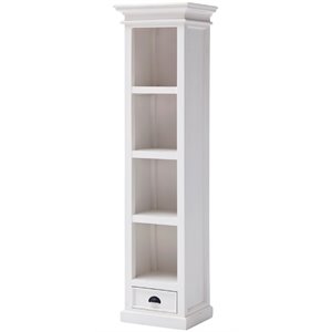 novasolo halifax 4 shelf narrow bookshelf in pure white