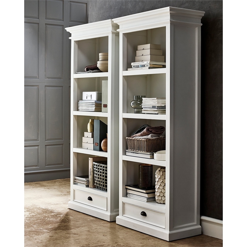 NovaSolo Halifax 4 Shelf Bookcase in Pure White