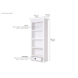 NovaSolo Halifax 4 Shelf Bookcase in Pure White