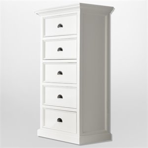 novasolo halifax 5 drawer chest in pure white