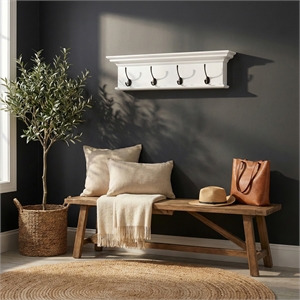 NovaSolo Halifax 4-Hook Coat Rack in Pure White