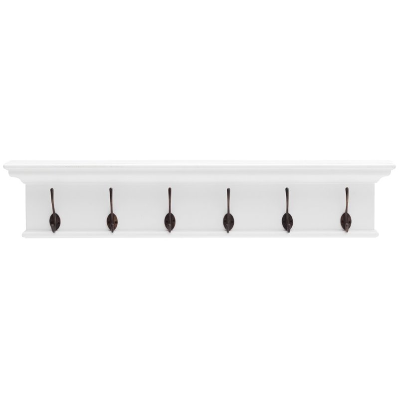 NovaSolo Halifax 6-Hook Coat Rack in Pure White
