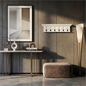 NovaSolo Halifax 6-Hook Coat Rack in Pure White