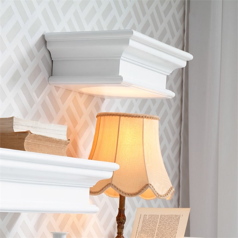 NovaSolo Halifax Short Floating Wall Shelf in Pure White