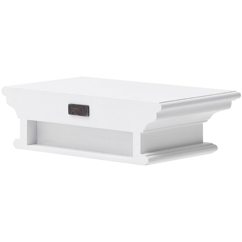 NovaSolo Halifax Short Floating Wall Shelf in Pure White