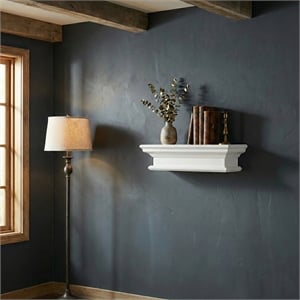 NovaSolo Halifax Short Floating Wall Shelf in Pure White