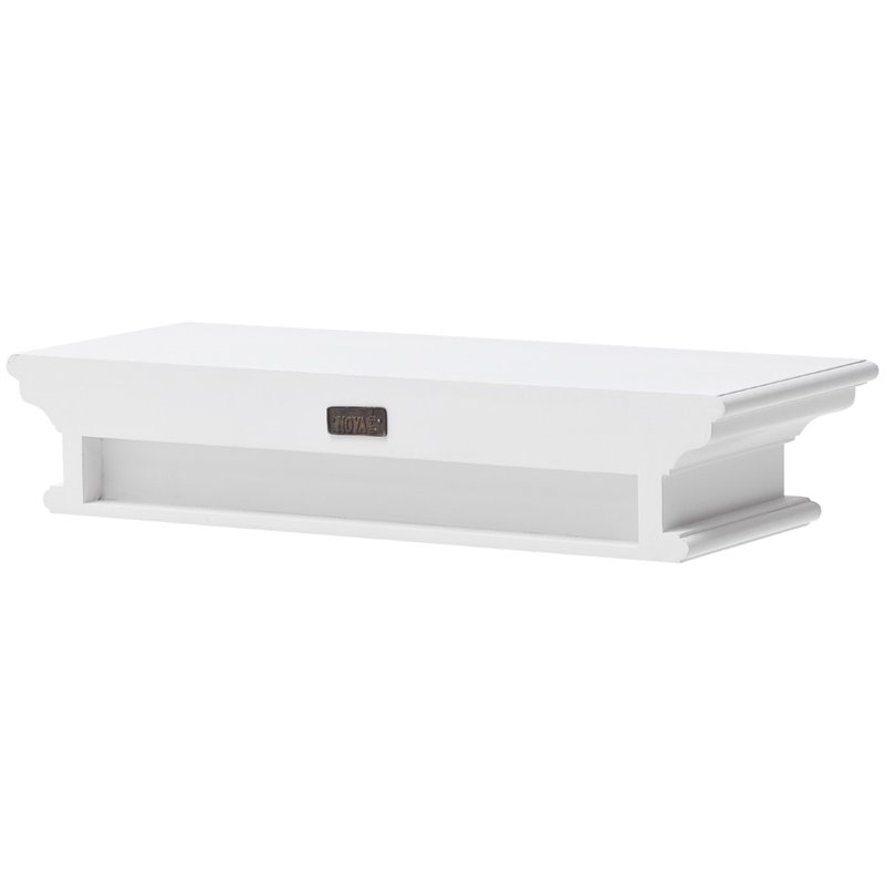 NovaSolo Halifax Medium Floating Wall Shelf in Pure White