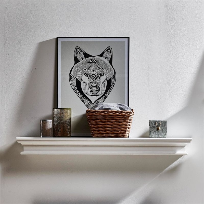 NovaSolo Halifax Long Floating Wall Shelf in Pure White