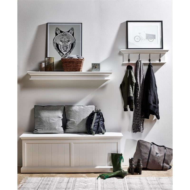 NovaSolo Halifax Long Floating Wall Shelf in Pure White