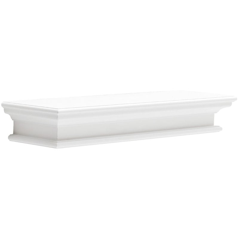 NovaSolo Halifax Long Floating Wall Shelf in Pure White