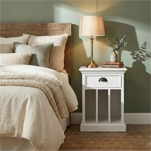 NovaSolo Halifax 1 Drawer Nightstand in Pure White