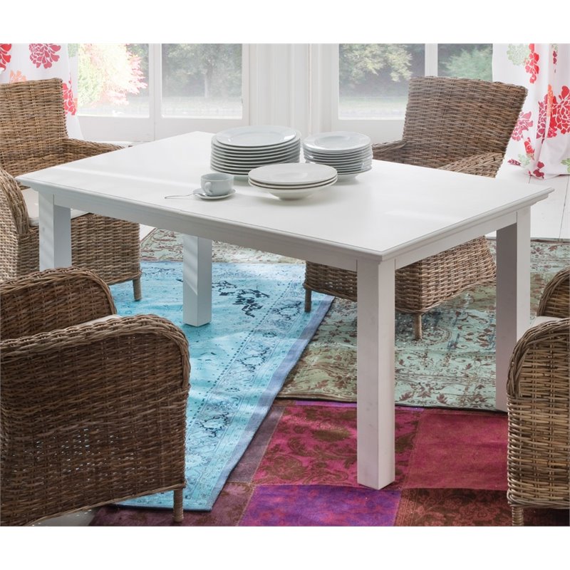 NovaSolo Halifax Dining Table with Extension in Pure White
