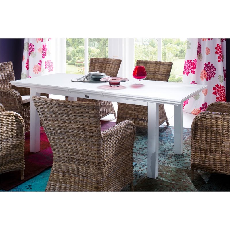 NovaSolo Halifax Dining Table with Extension in Pure White