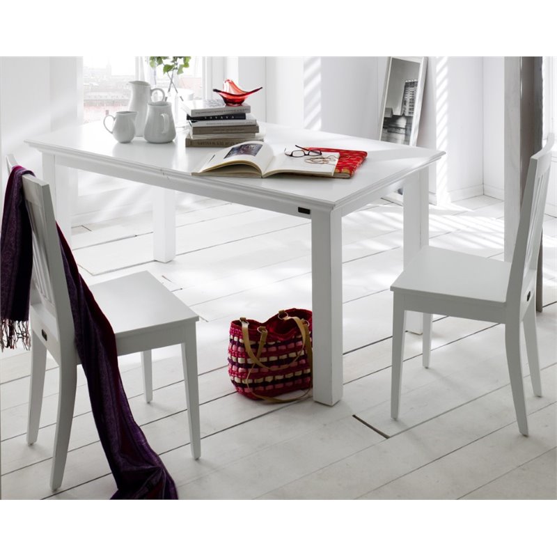 NovaSolo Halifax Dining Table with Extension in Pure White