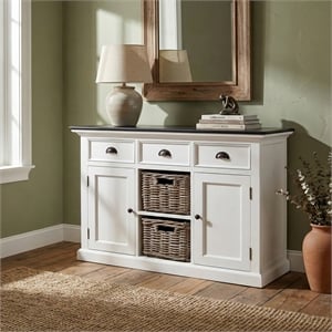 NovaSolo Halifax Contrast 2 Basket Buffet in Pure White and Black