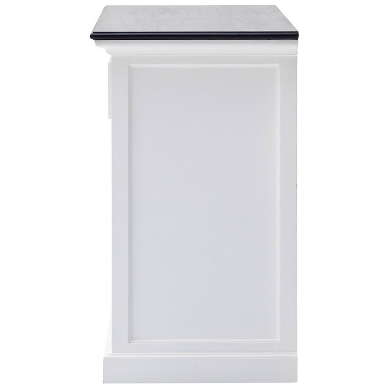 NovaSolo Halifax Contrast Sliding Door Buffet in Pure White and Black