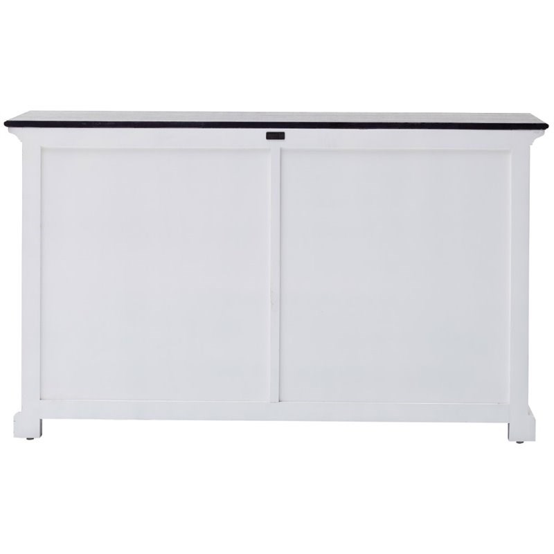 NovaSolo Halifax Contrast Sliding Door Buffet in Pure White and Black