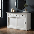 NovaSolo Halifax Contrast Sliding Door Buffet in Pure White and Black