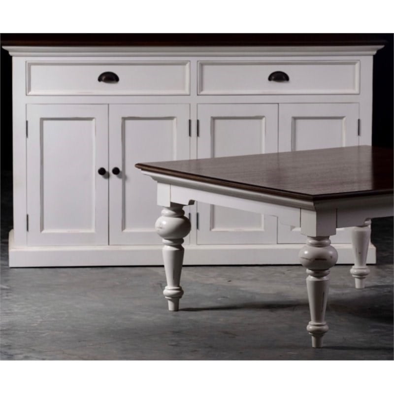 NovaSolo Halifax Accent Classic Buffet in Pure White and Dark Wood