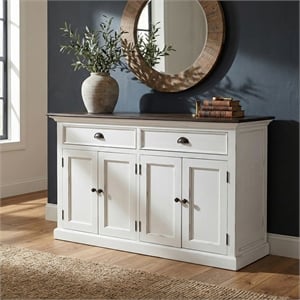 NovaSolo Halifax Accent Classic Buffet in Pure White and Dark Wood