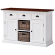 NovaSolo Halifax Accent 2 Basket Buffet in Pure White and Dark Wood