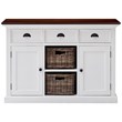 NovaSolo Halifax Accent 2 Basket Buffet in Pure White and Dark Wood