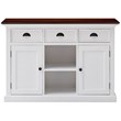 NovaSolo Halifax Accent 2 Basket Buffet in Pure White and Dark Wood