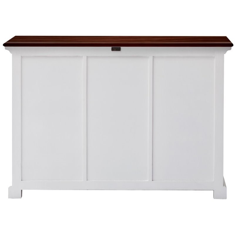 NovaSolo Halifax Accent 2 Basket Buffet in Pure White and Dark Wood