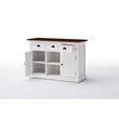 NovaSolo Halifax Accent 2 Basket Buffet in Pure White and Dark Wood