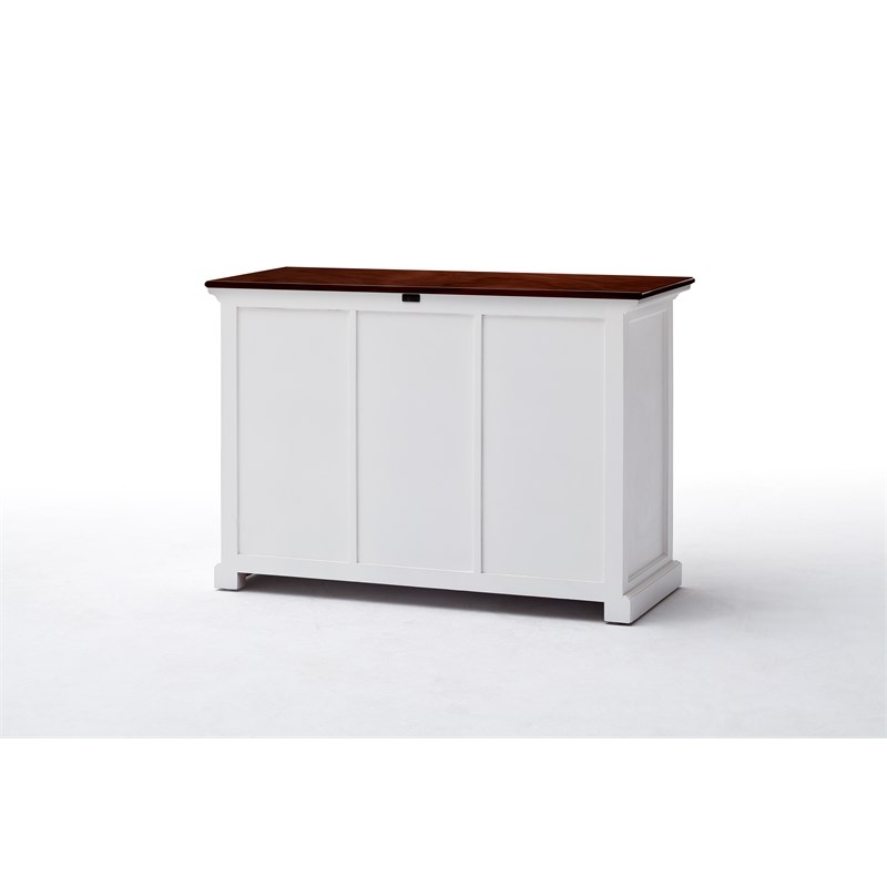 NovaSolo Halifax Accent 2 Basket Buffet in Pure White and Dark Wood