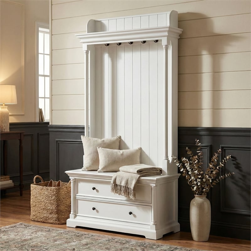NovaSolo Provence Hall Tree in Pure White