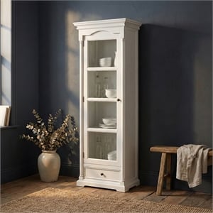 NovaSolo Provence Curio Cabinet in Pure White