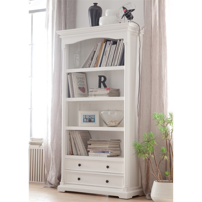 NovaSolo Provence 4 Shelf Bookcase in Pure White
