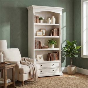 NovaSolo Provence 4 Shelf Bookcase in Pure White