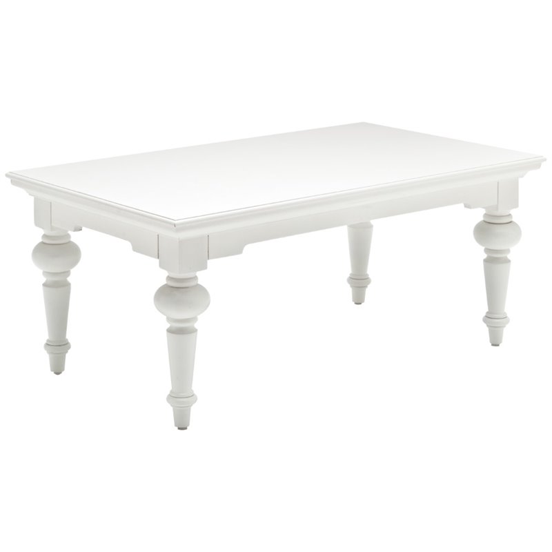 NovaSolo Provence Rectangular Coffee Table Wood in Pure White