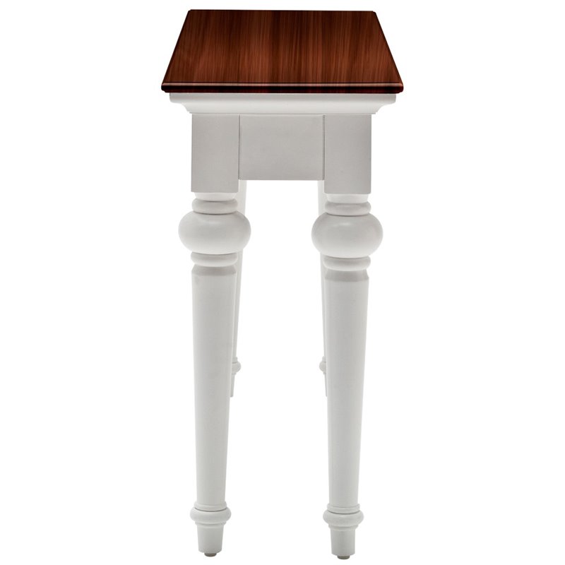 Novasolo Provence Accent Console Table In Pure White And Dark Wood Novasolo Provence Accent Console Table In Pure White And Dark Wood