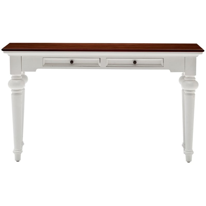 Novasolo Provence Accent Console Table In Pure White And Dark Wood