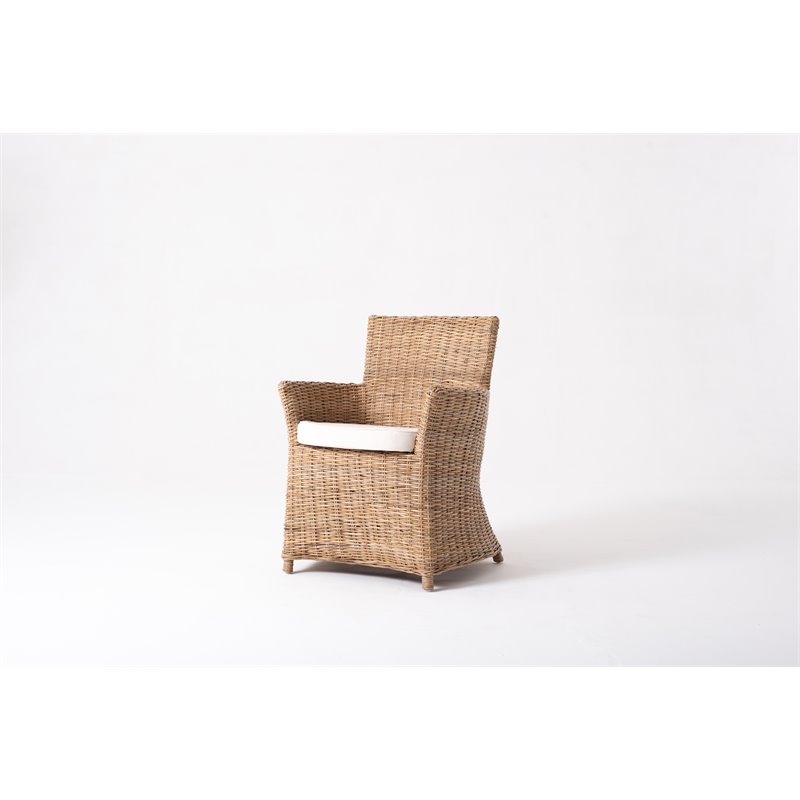 NovaSolo Wickerworks Bishop Dining Chair with Cushion (Set of 2)