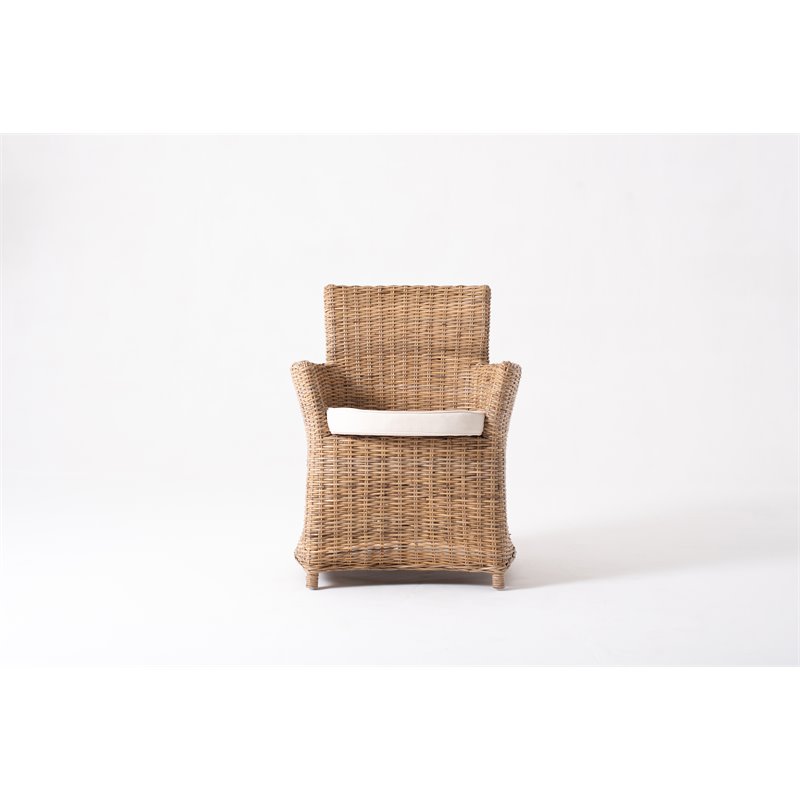 NovaSolo Wickerworks Bishop Dining Chair with Cushion (Set of 2)