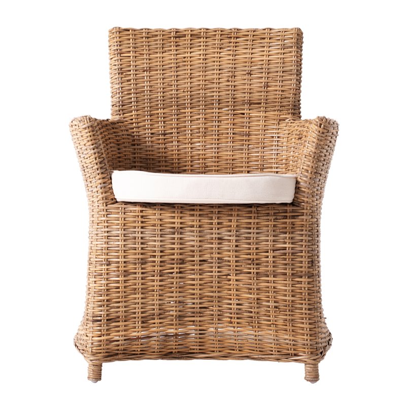 NovaSolo Wickerworks Bishop Dining Chair with Cushion (Set of 2)