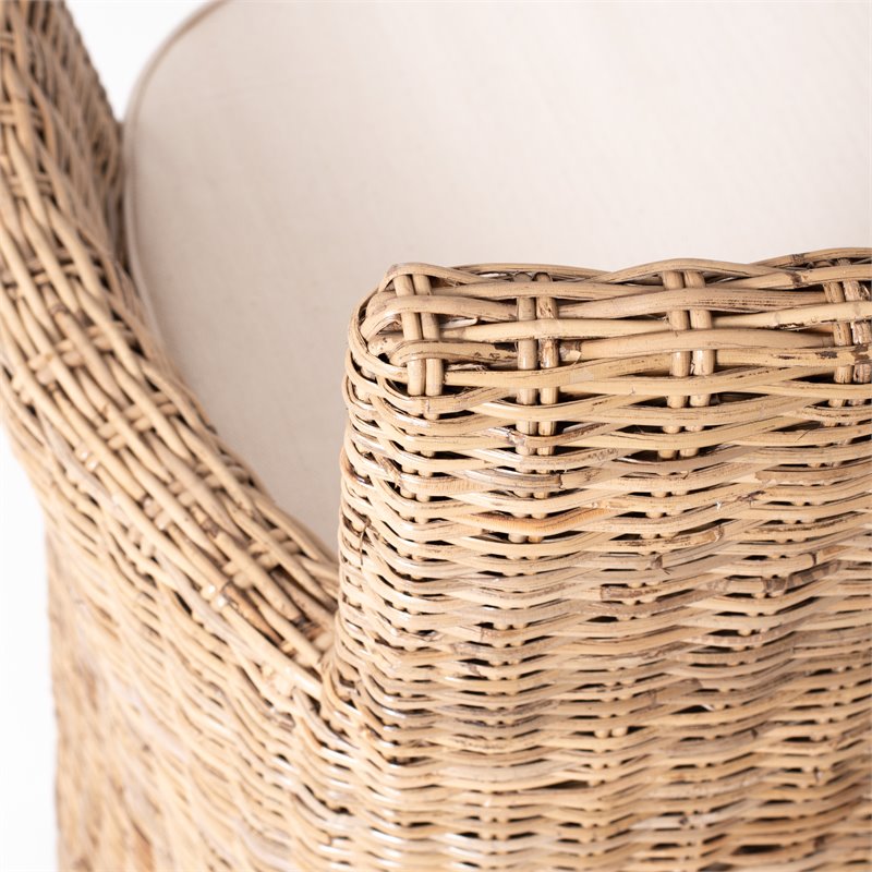 NovaSolo Wickerworks Bishop Dining Chair with Cushion (Set of 2)