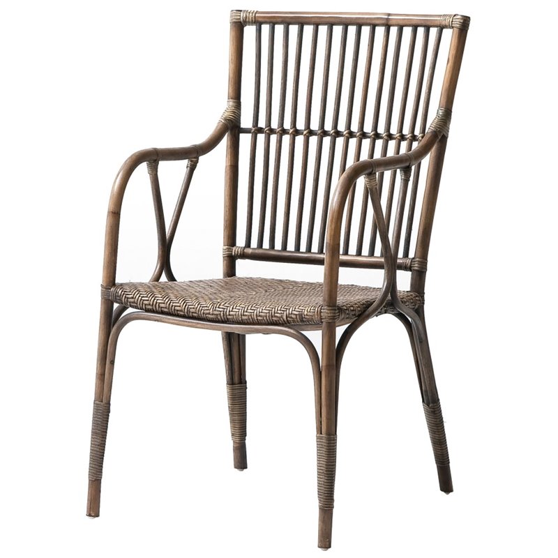 NovaSolo Wickerworks Duke Chair Rattan in Brown (Set of 2)